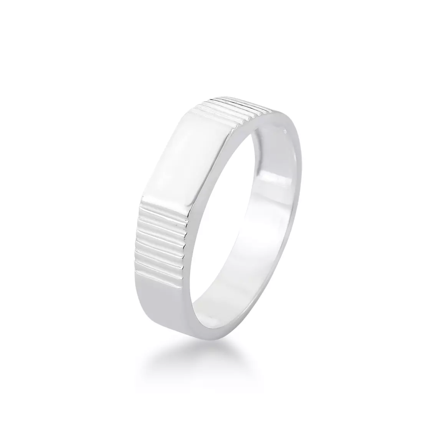 Anel Masculino Geométrico Prata Bravenni