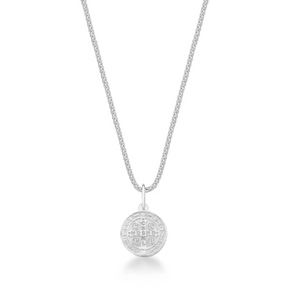 Colar Masculino Medalha São Bento Prata Bravenni