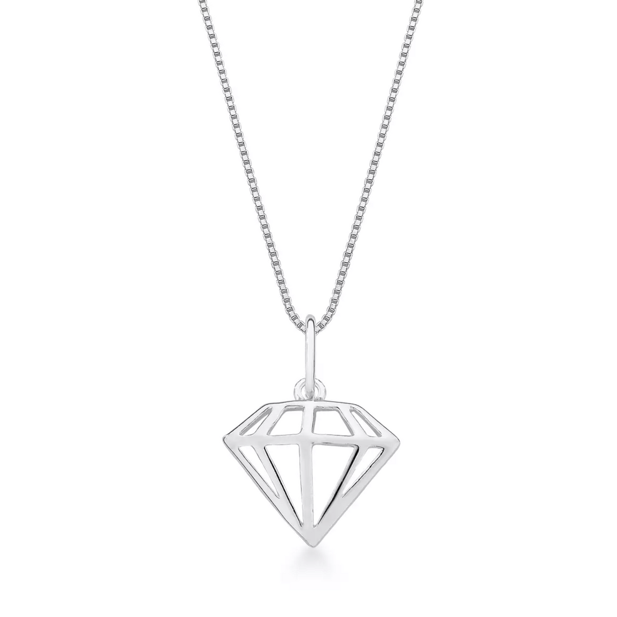 Colar Masculino Diamante Vazado Prata Bravenni