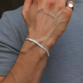 Pulseira Esteira Masculina Prata Bravenni